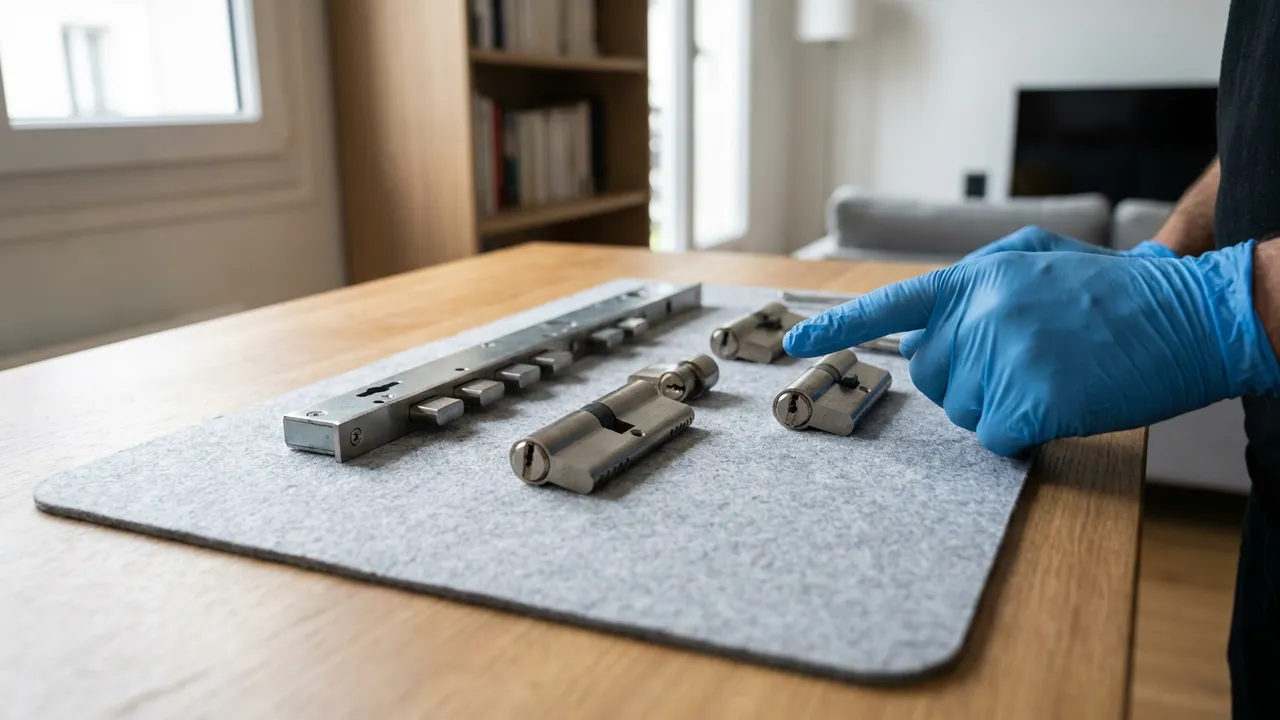 Serrure multipoints certifiée A2P installée sur une porte d'entrée à Igny
